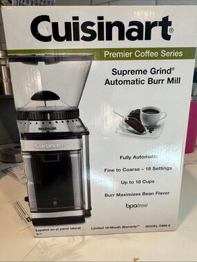 Cuisinart White and Silver Automatic Burr Coffee Grinder